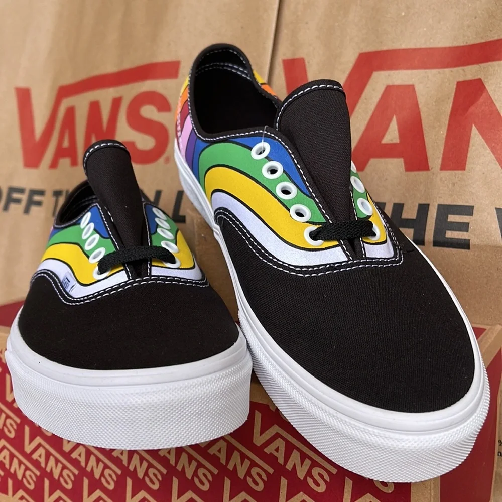 Vans Authentic Fefract Black/True White/Multi Men’s - Picture 8 of 16